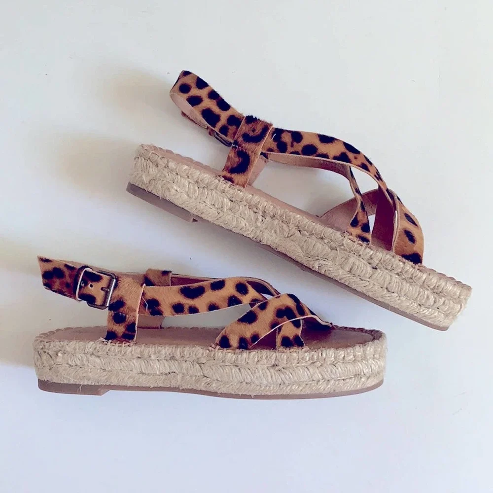 NEW Madewell Animal Print Malia Calf Hair Espadrilles - Picture 4 of 10